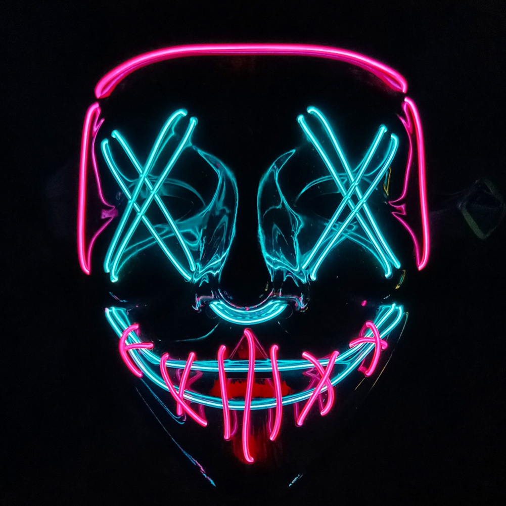 Mặt Nạ Hóa Trang Halloween Hình Kinh Dị Có Đèn LED Phát Sáng Độc Đáo