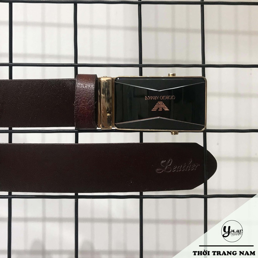 Thắt lưng nam da bò mặt khóa lăn GA - D03.1