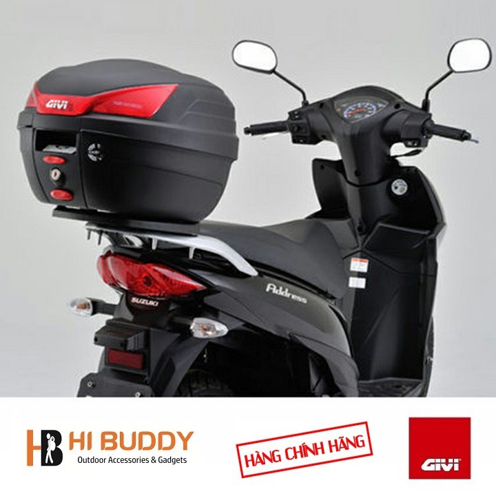 Thùng Đựng Đồ Xe Máy Givi B27N 27 Lít Kèm Đế Lắp Thùng Và Tặng 1 Áo mưa Rando trong màu đa dụng