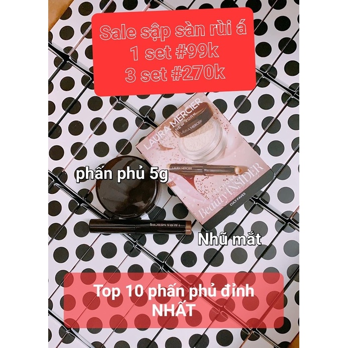 phấn phủ Laura Mercier 5g + phấn mắt 1g - set gift Sephora
