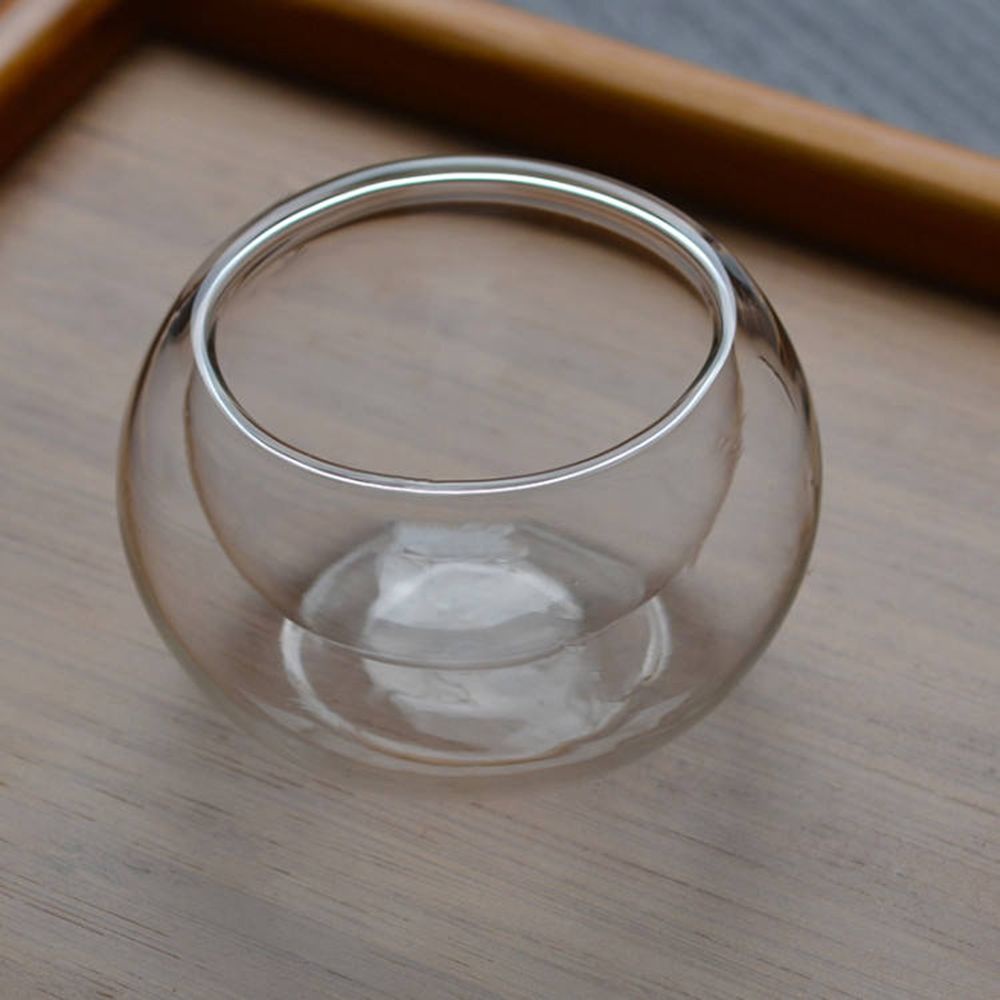 Cốc thủy tinh uống trà/cà phê/nước ép mini trong suốt cách nhiệt 50ml