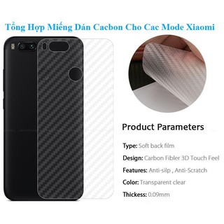Dán mặt sau vân cacbon mặt sau Cho các mode xiao.mi_shopthaihn_phukiensaidong_