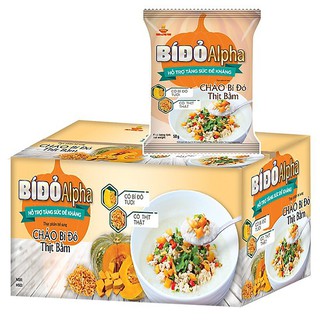 Gói cháo Bí Đỏ Alpha vị thịt bằm-  1 thùng 30 gói date mới nhất