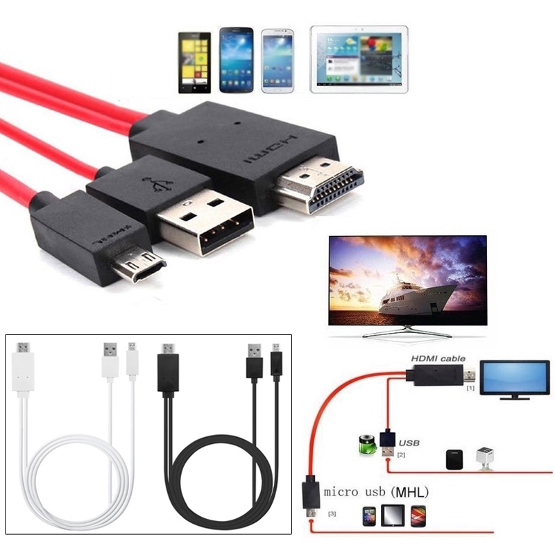 Dây Cáp Chuyển Đổi Đầu Micro Usb Sang Hdmi Hdtv Cho Pc Monitor Samsung Galaxy