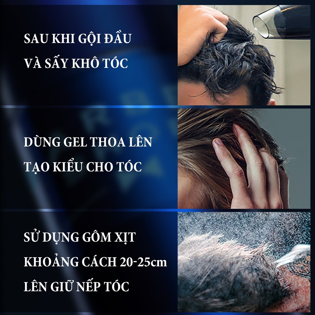 Combo Sáp Wax Vuốt Tạo Kiểu Tóc + Gôm Xịt Giữ Cứng Nếp Tóc BLUEMAN