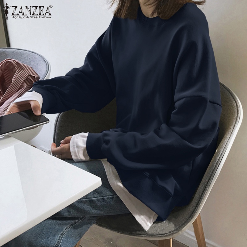 Áo ZANZEA tay dài phối màu sành điệu cho nữ