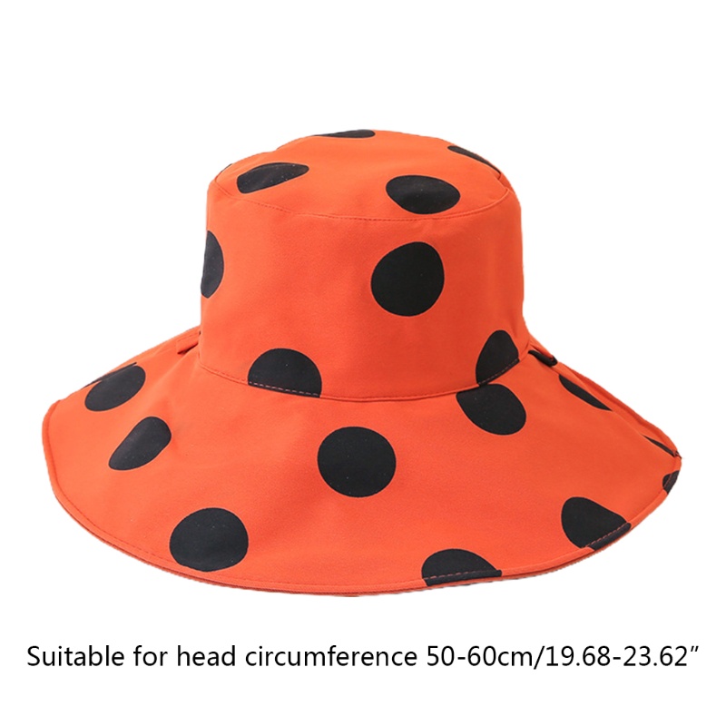 Nón Tai Bèo Chống Tia UV Có Thể Đảo Ngược Họa Tiết Chấm Bi Tròn