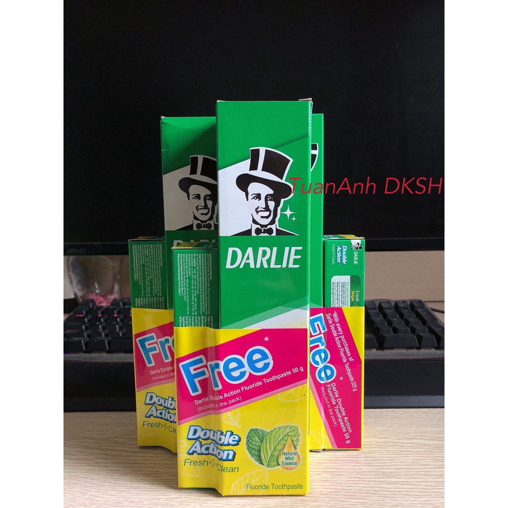 Kem đánh răng Darlie Double Action 225g tặng tuýp 50g. Hàng chính hãng DKSH Việt Nam.
