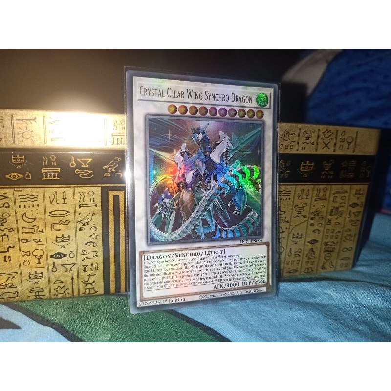 thẻ bài: Crystal Clear Wing Synchro Dragon - LED8-EN005 - Ultra Rare 1st Edition