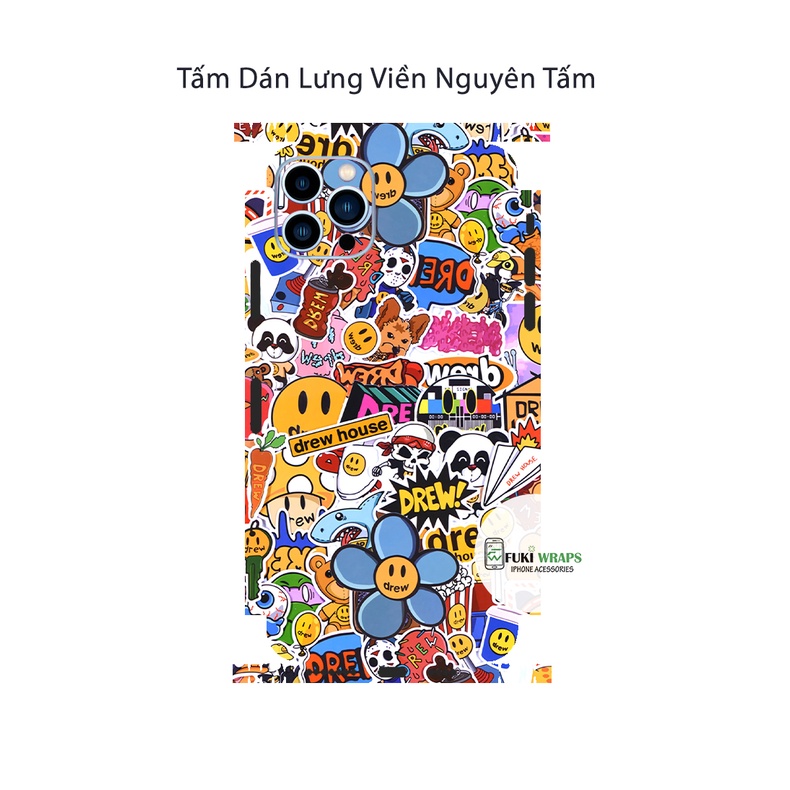 Tấm dán Skin Mặt Sau FULL VIỀN Dành Cho 13prm , 12prm , 11prm , x, xsm , ip11 , ip12 , ip13 - FukiShop