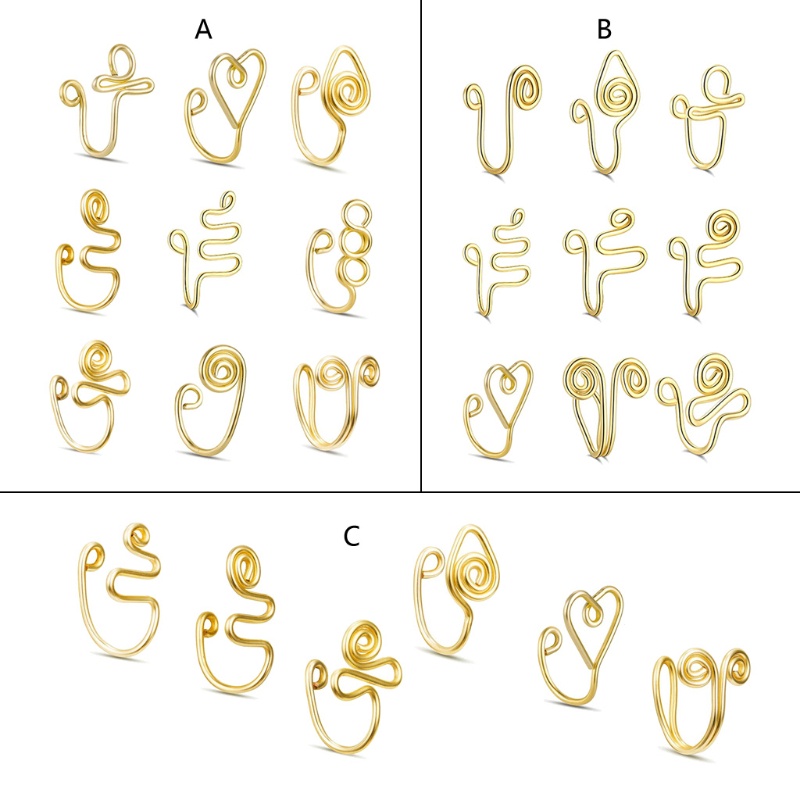 Bộ Khuyên Mũi Không Xỏ Bằng Hợp Kim Nhỏ Gọn Và Đơn Giản