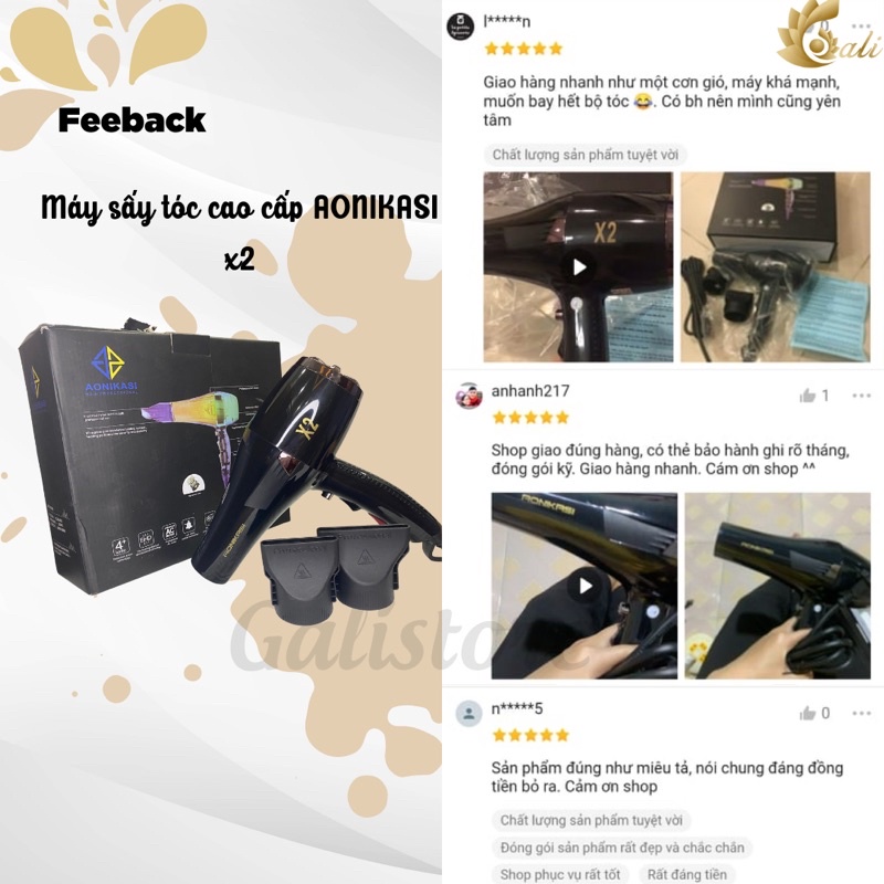Máy sấy tóc công suất lớn chính hãng cao cấp hai 2 chiều nóng lạnh chuẩn salon tóc AONIKASI X2 Galistore
