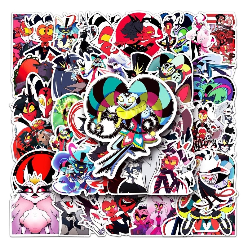 Z & M❀ Hình Dán Boss Helluva Boss ❀ Bộ 50 Miếng Dán Chống Thấm Nước Hình Anime Nhật Bản Dễ Thương