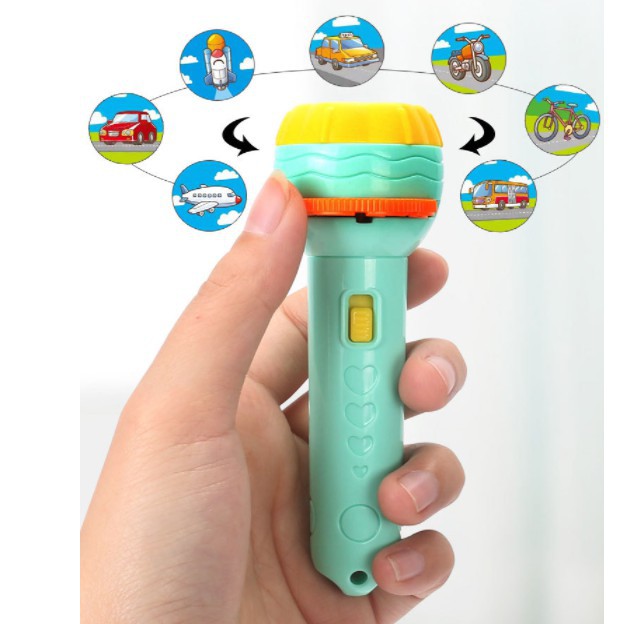 Đèn pin chiếu hình cho bé(Luôn sẵn) 24 hình động vật ngộ nghĩnh, đồ chơi trí tuệ cho trẻ vui chơi khám phá