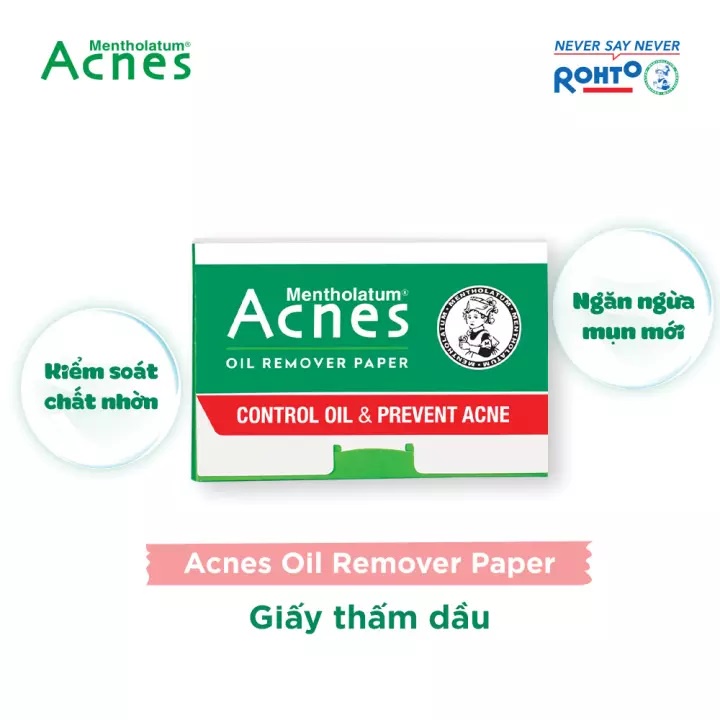 Giấy thấm dầu kiểm soát nhờn ngăn ngừa mụn Acnes Oil Remover Paper (100 tờ)