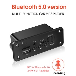 Bảng mạch khuếch đại âm thanh 2x3w bluetooth 5.0 mp3 wma fm radio 5v tf usb aux cho xe hơi