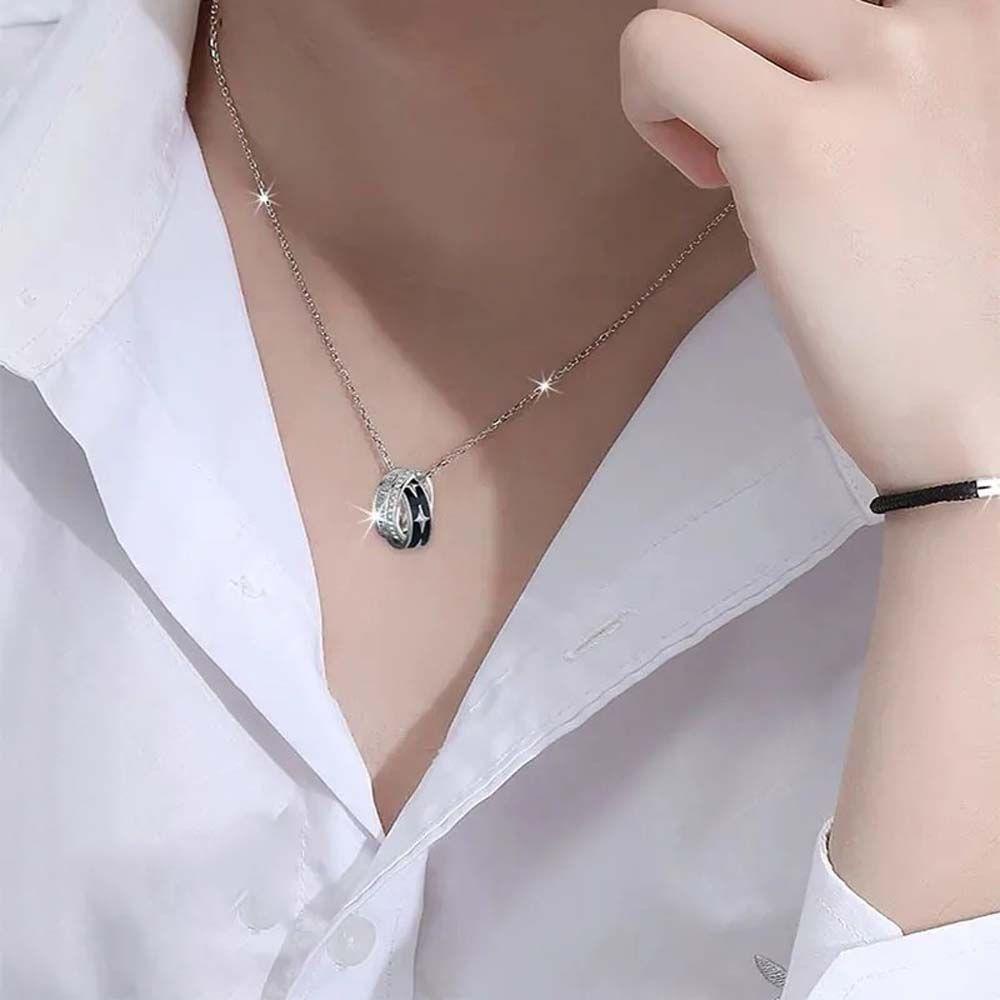 Vòng cổ Hai Lớp Mặt Nhẫn Đôi Hình Ngôi Sao Thời Trang