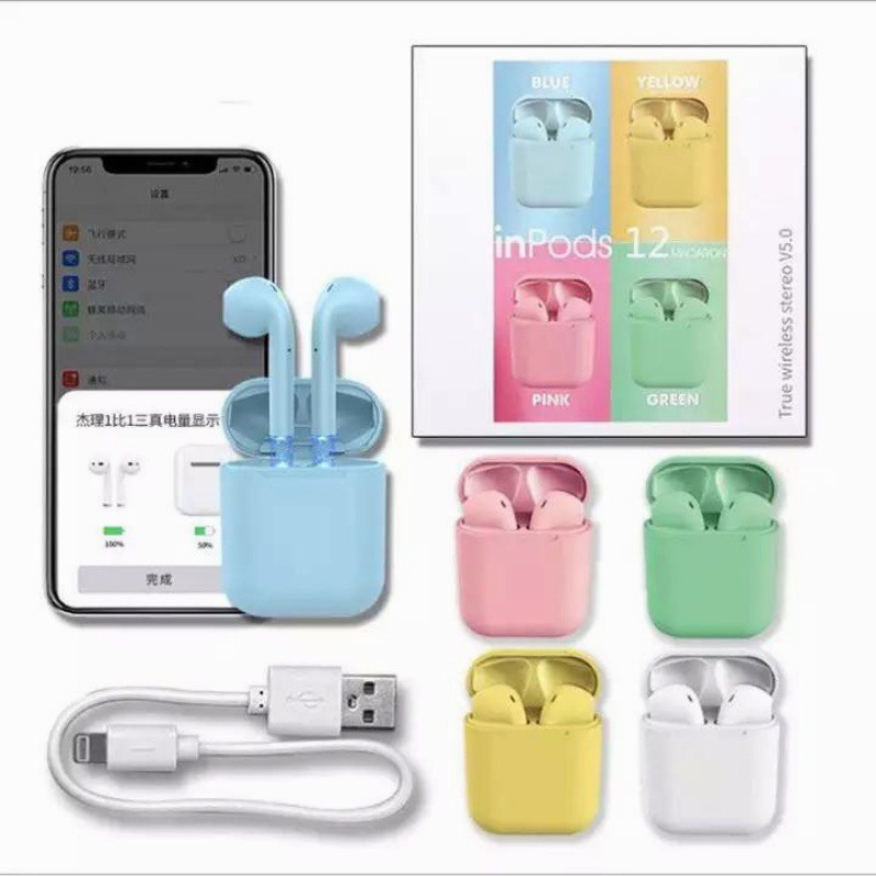 Tai Nghe Bluetooth Inpod I12 Tws 5.0 I12 I12 Âm Thanh Không Dây Phiên Bản Âm Thanh Quốc Tế Hifi
