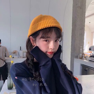 Mũ len Beanie vành ngắn gân xốp tone màu Vintage loại mịn xịn
