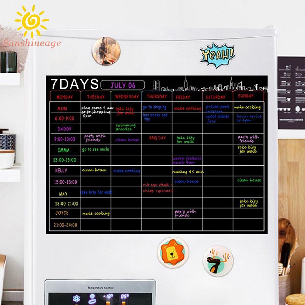 Bảng nam châm dán tủ lạnh ghi chú lịch mua sắm lau khô có thể viết lại