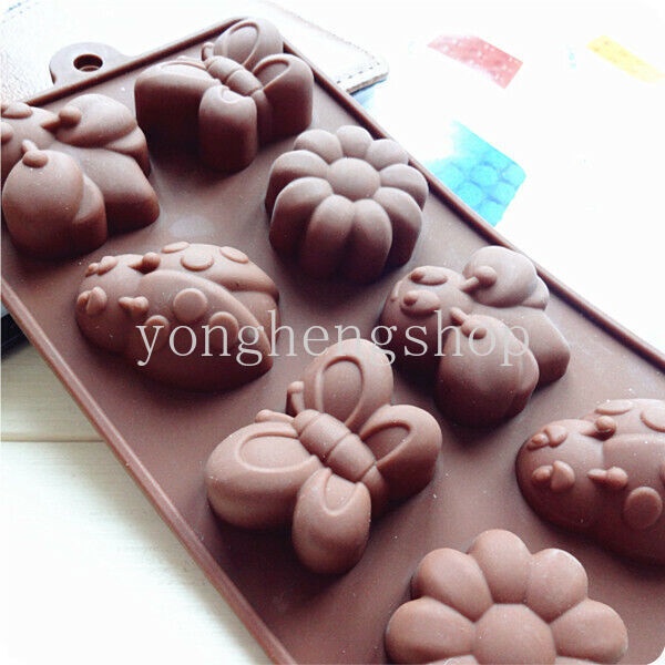 Khuôn Silicone Làm Bánh/Đá/Sô Cô La/Thạch Pudding/Thạch Hình Hoa Bướm Sáng Tạo DIY