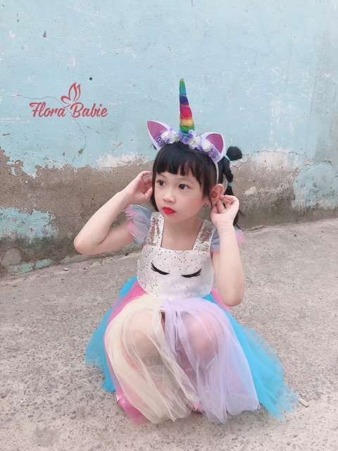 🌈🌈 Đầm PONY Cầu Vồng 7 Sắc cho Bé iu🌈🌈