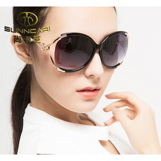 Kính mát Nữ thời trang du lịch Hoa hồng mẫu mới nhất 2019 tặng kèm bao da bỏ kính FT90 (đen-vàng)