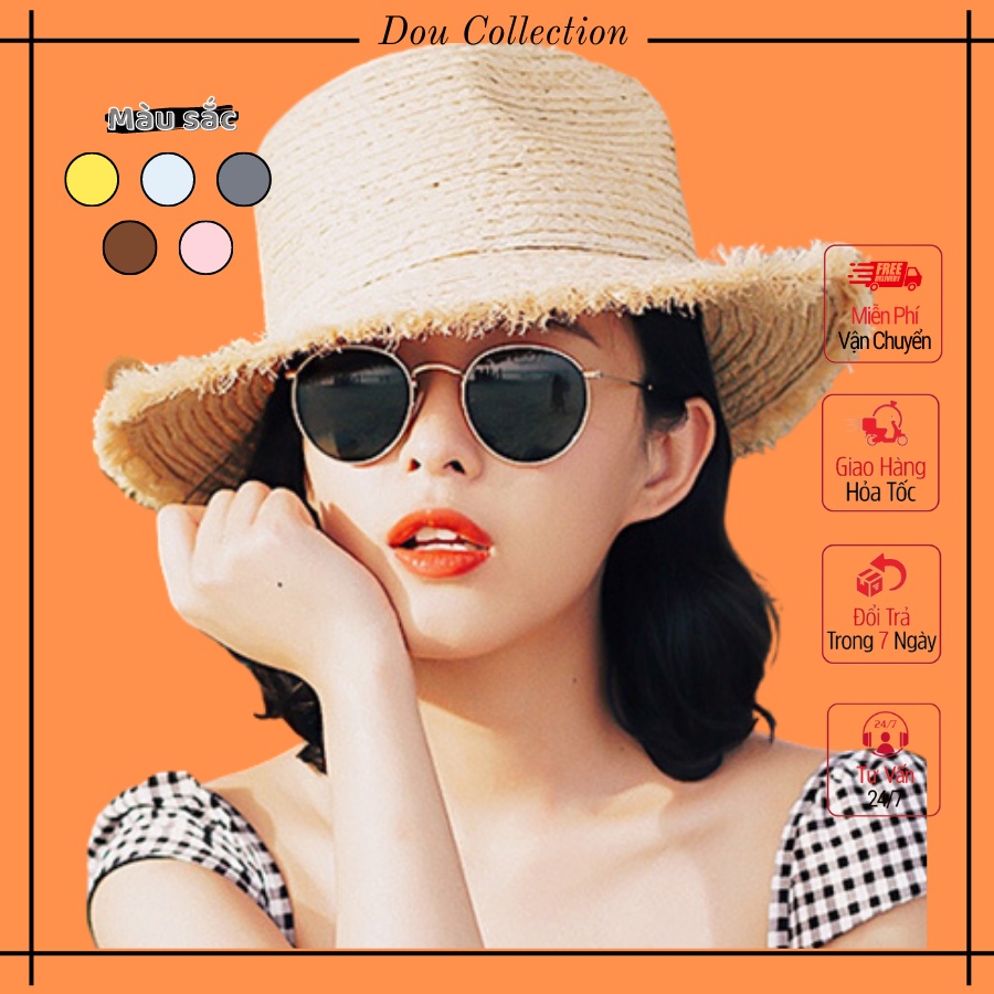 [Nowship2H] Kính Mát (Kính Râm) Cao Cấp Hình Tròn Gọng Kim Loại Phong Cách Hàn Quốc - Carl Fitow - Mã Mk010