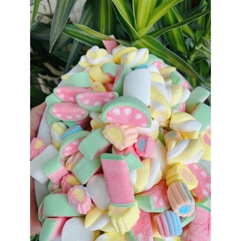 Kẹo bông sắc màu, siêu ngon, kẹo Marshmallow, đồ ăn vặt POPPY hũ 120gr