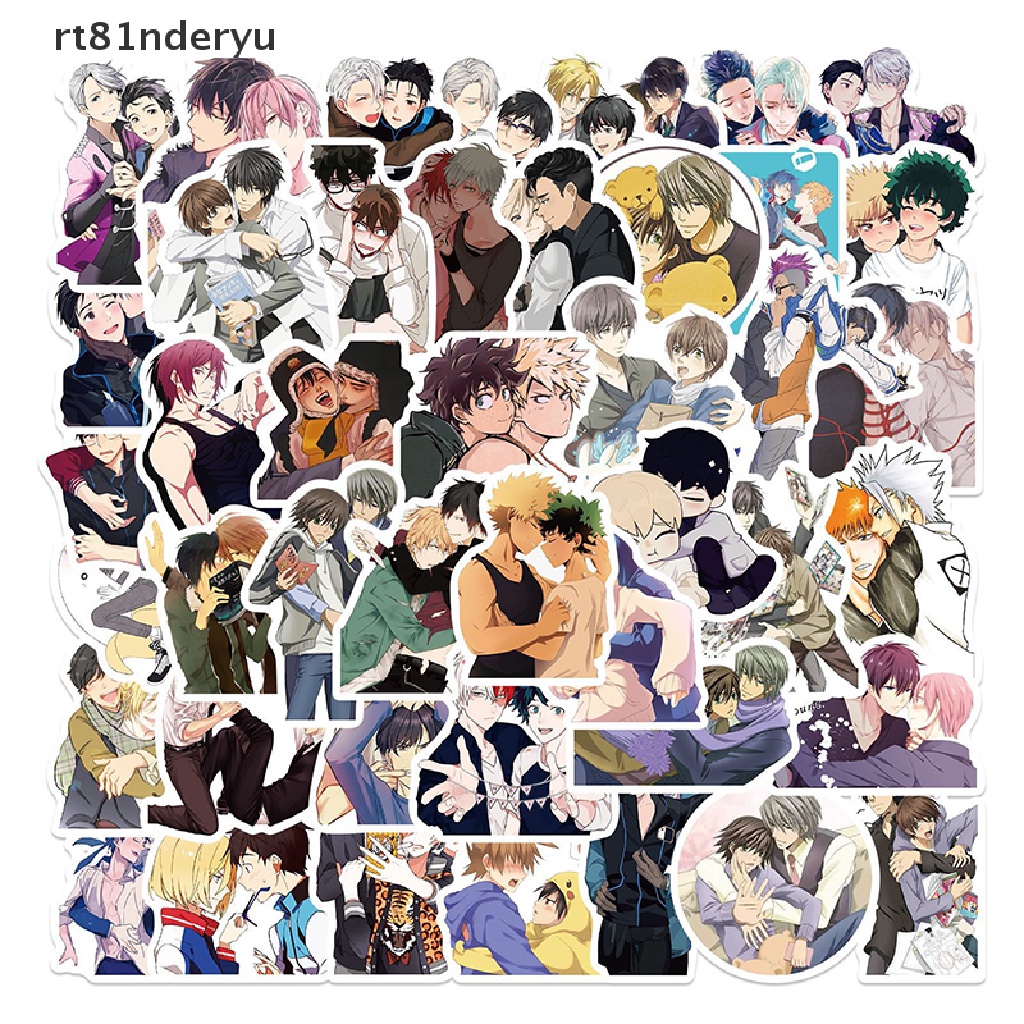 Set 50 Sticker Anime BL; yaoi rt81nderyu Nhật Bản Dán Ba Lô Laptop Ván Trượt Đồ Chơi VN