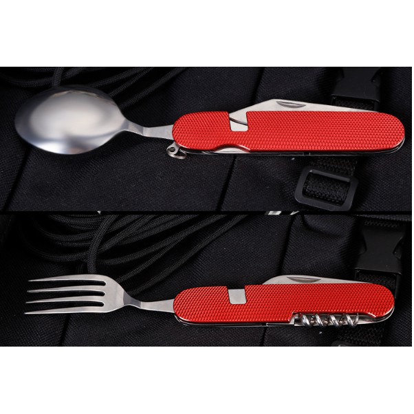 Tool Đa Năng Cấm Trại - Muỗn Nĩa Có Thể Tách Rời - Đa Dụng - Thép 2Cr13