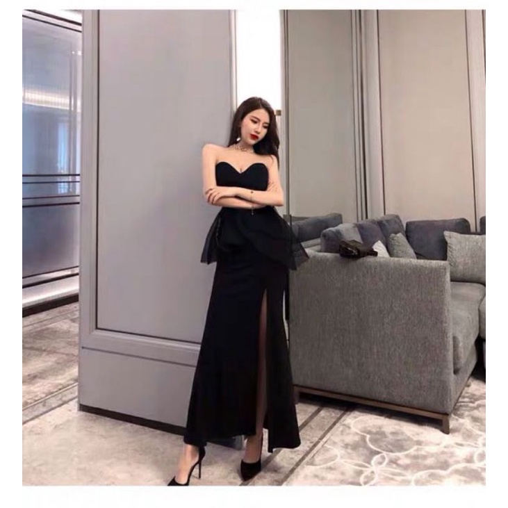 Thanh lý - Đầm dạ hội cúp ngực xẻ tà sang trọng