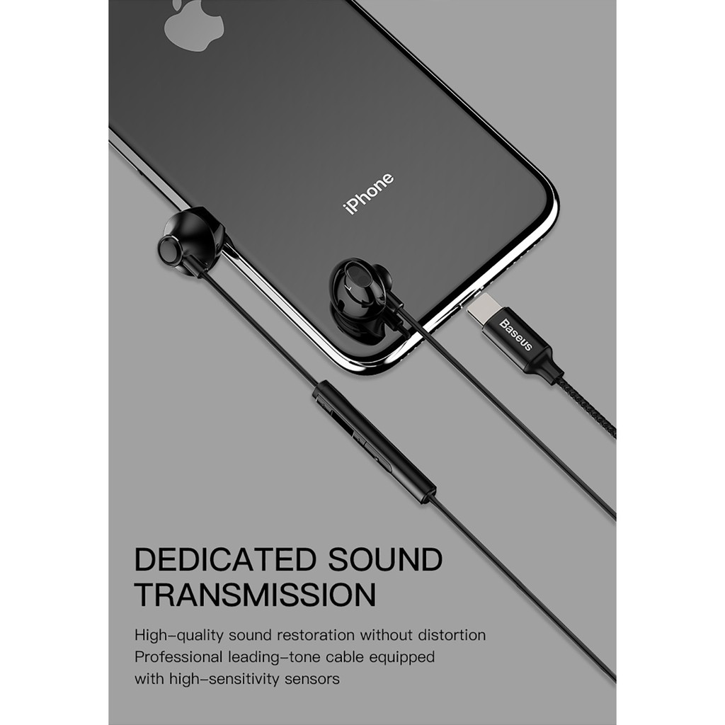 Tai nghe Lightning Baseus Digital Earphone Encok P06 cho iPhone/iPad (Wired Stereo Lightning Jack earphones With Mic)