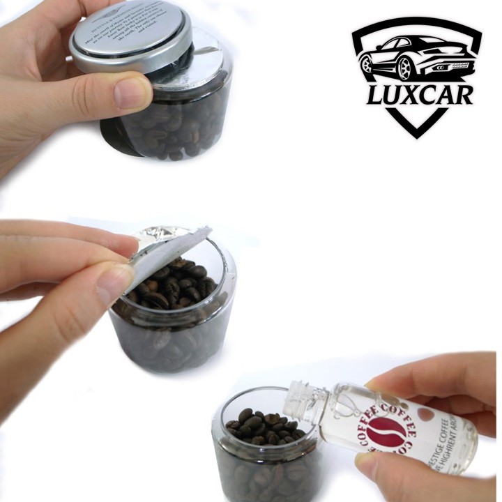 Nước hoa và hạt cafe LUXCAR cao cấp trên ô tô, khử mùi ô tô hiệu quả hoàn toàn thiên nhiên