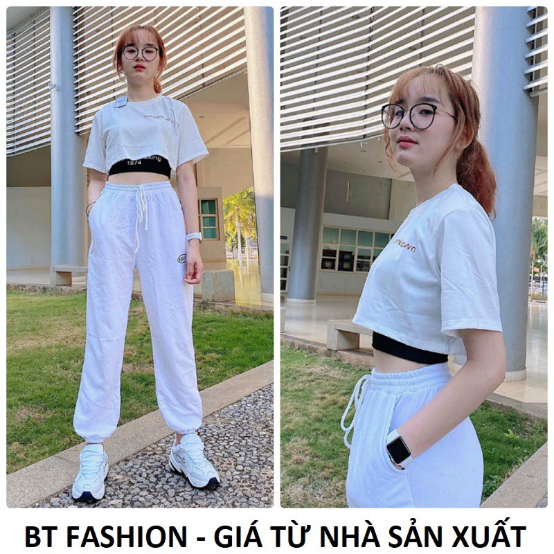 : : Áo Thun CropTop / Quần Jogger Phom Rộng  BAOTIN FASHION