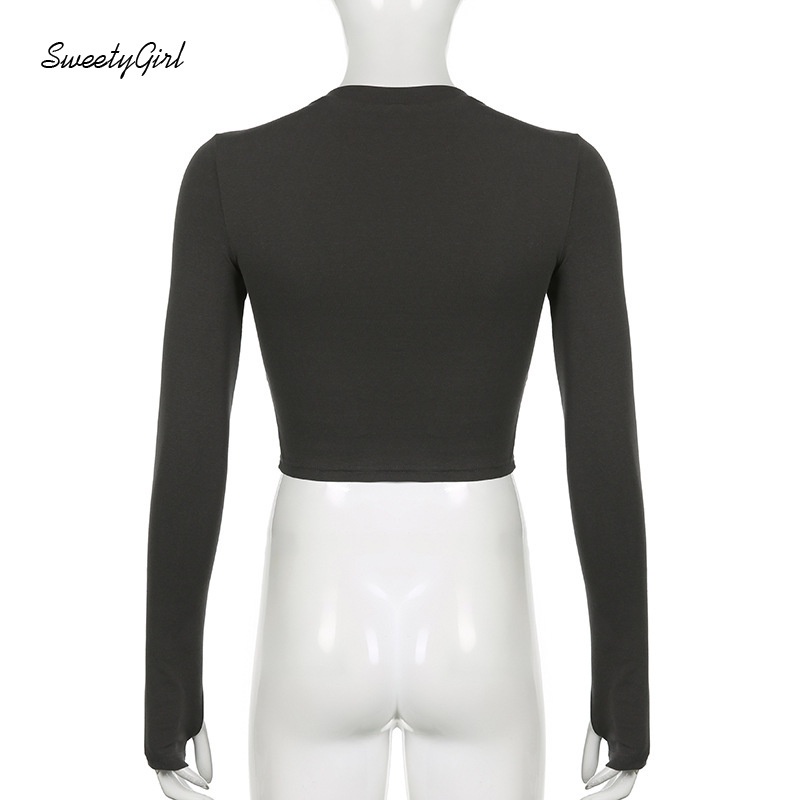 Áo Thun Tay Dài Cổ Tròn In Hình Đôi Mắt Hoạt Hình Dành Cho Nữ