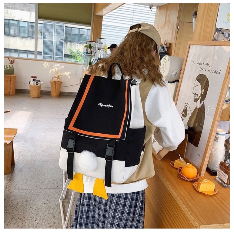 Balo Mông Vịt Thời Trang Unisex Bằng Vải Canvas BL03