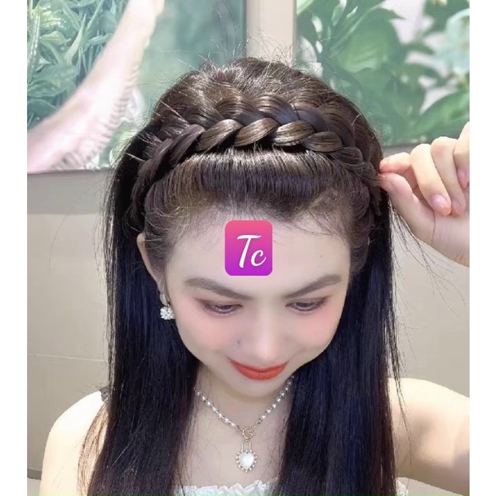 PVN45242 Bờm tết tóc giả cao cấp phong cách hàn quốc