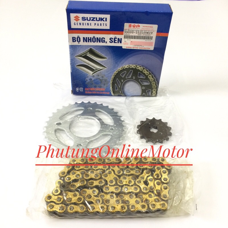 Nhông sên dĩa axelo bản côn tay sên vàng suzuki chính hãng