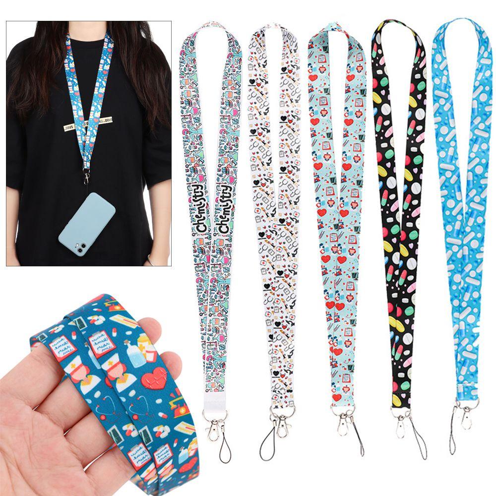 MAYSHOW Multi-function Nurse Lanyards Neck Straps Badge Holder Doctors ID Card Lanyards Key Ring Key Chain Accessories Cover Pass Mobile Phone Lanyards