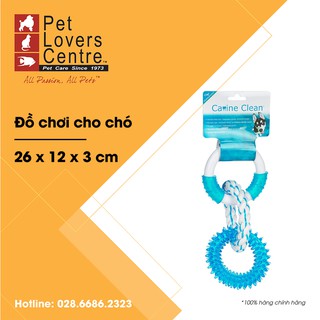 Đồ chơi cho chó CANINE CLEAN  TRIPLE RINGS - TPR SPIKE, ROPE, NYLON (BLUE)
