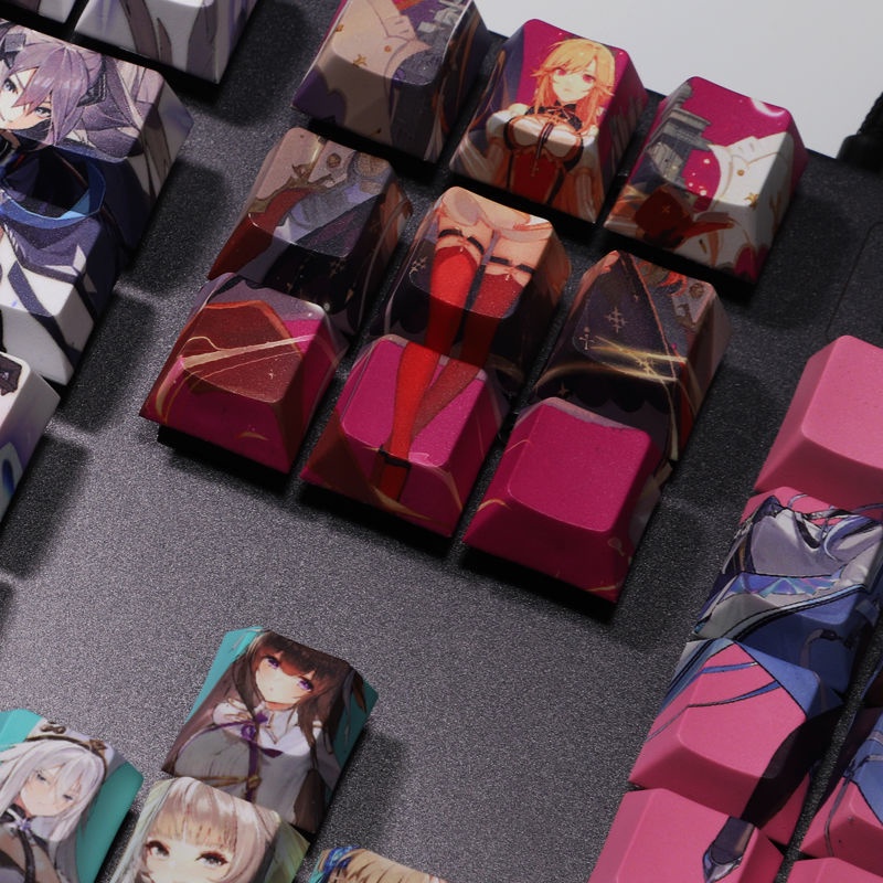 PBT Azur Lane Keycap Game di động Anime Girl Cá tính Dễ thương Bàn phím cơ Keycap Game Keycap 61/87/104 Phím