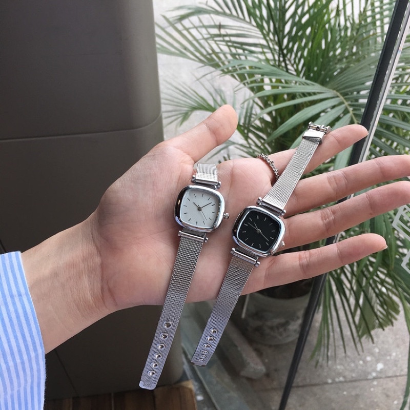 Đồng hồ thời trang DÂY SẮT nữ Ulzzang vuông kiểu dáng basic