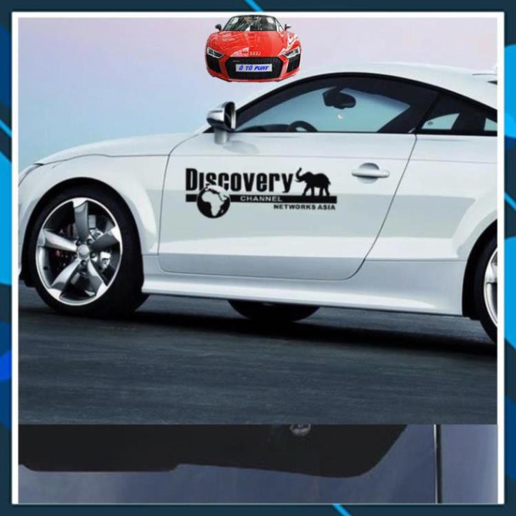 (QUÀ TẶNG LÀ VIÊN RỬA KÍNH)  Tem Dán Decal Phản Quang DISCOVERY CHANNEL Phong Cách Kèm Dụng Cụ Dán Tiện Lợi