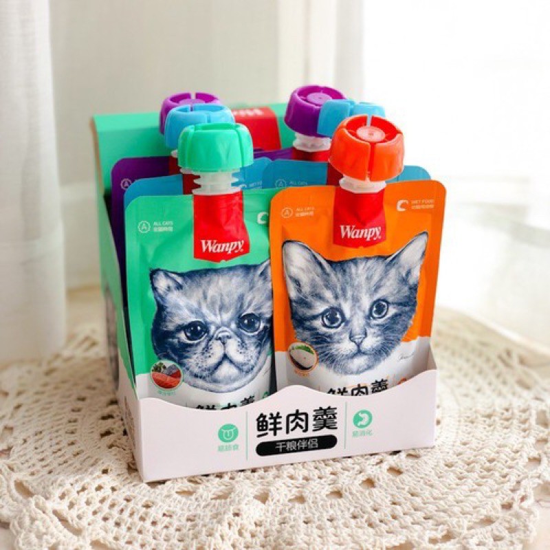 Súp Thưởng Cho Mèo Wanpy 90g (Có Nắp Vặn Tiện Lợi) - Mixo Pet Town