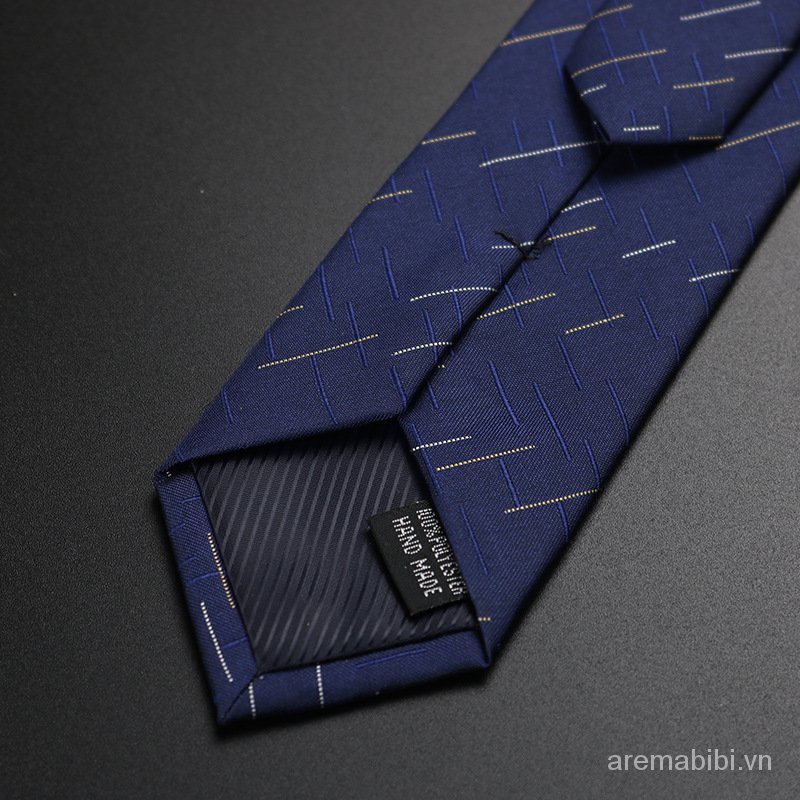 Cà vạt bản rộng 6cm thắt nút màu xám đen kiểu dáng thời trang cho nam