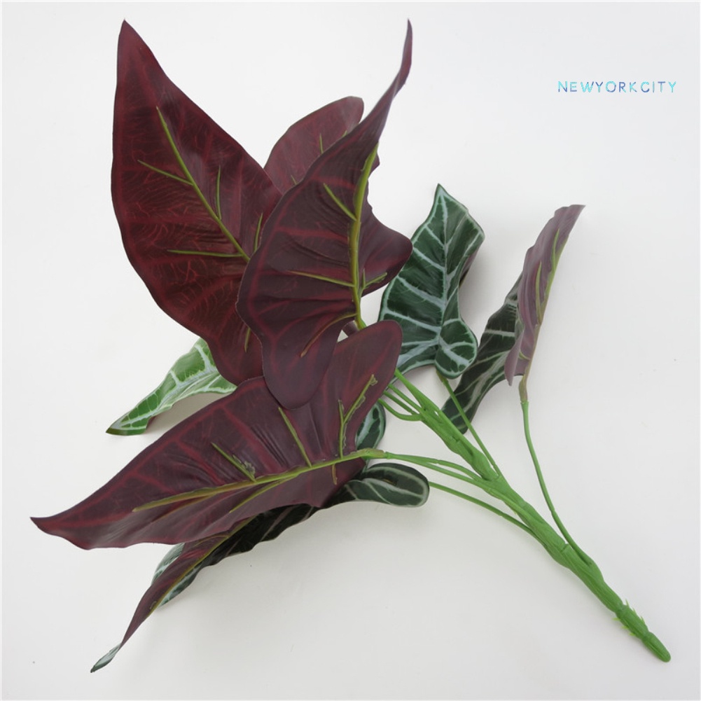 1 Nhánh Lá Alocasia Nhân Tạo Trang Trí Nhà Cửa, Văn Phòng
