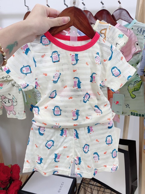 Bộ cotton lưới hàng loại 1 chất mềm, mát cho bé từ 1 tuổi đến 4 tuổi