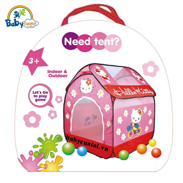 Nhà bóng cho bé Hello Kitty màu đỏ BBTGlobal A999-212