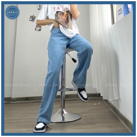 Quần Jeans BAGGY Unisex Quần Bò Nữ Ống Rộng Quần Jean Ống Xuông Lưng Cao 3 Màu - CHUẨN HÀN KR STYLE Free Ship